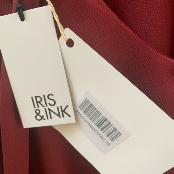 Iris and Ink Burgundy London Sleeve Blouse - Picture 6 of 7